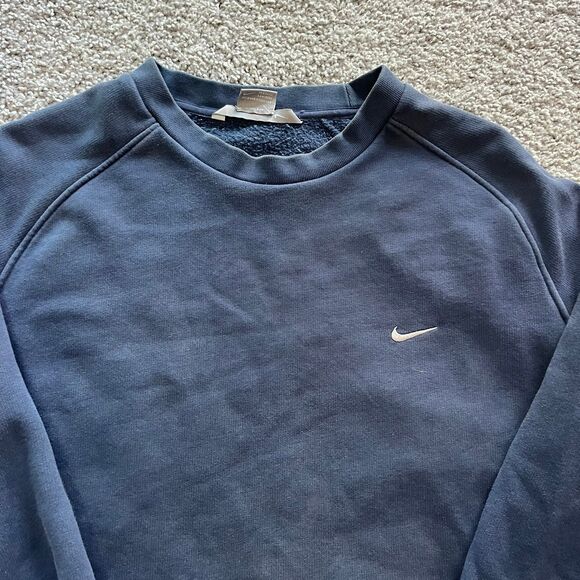 VTG Y2K Nike Grey Tag Pullover Crewneck Sweatshirt Navy Blue Mens Size XL - Picture 2 of 6
